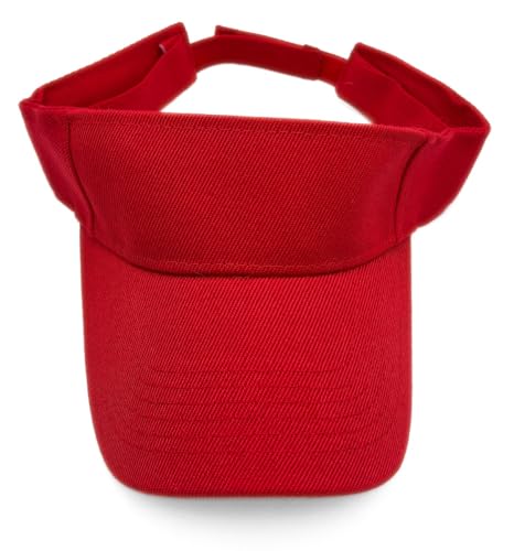 Sun Visor Hat for Men & Women - One Size Red