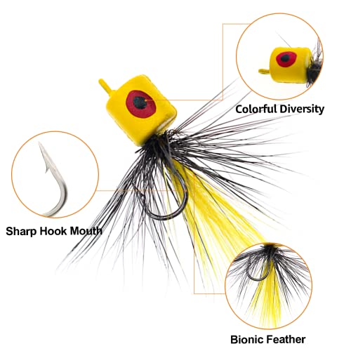Ghanneey 20pcs Fly Fishing Poppers Kit XL - Topwater Dry Flies for Bass Trout