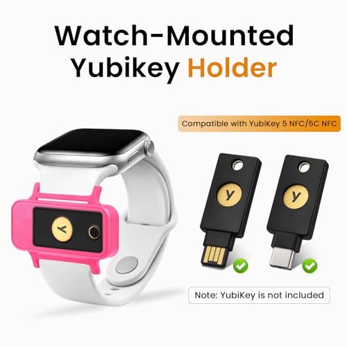 Watchband Holder for YubiKey 5 NFC & YubiKey 5C NFC - Hot Pink