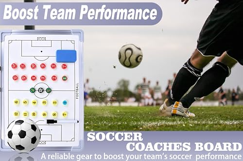 Soccer Coaching Board - Magnetic Double-Sided Tactics Board - White