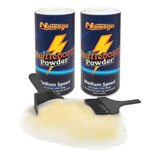 Shuffleboard Sand Powder Set - 2 Cans Medium Speed with Brush & Pan