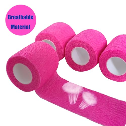 2 Inch Self Adhesive Bandage Tape - 6 Pack, Pink