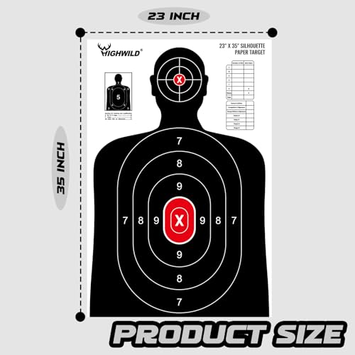 Human Silhouette Paper Shooting Targets - 23x35 Inch - 5 Pack
