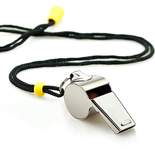 Stainless Steel Whistle Set - 2 Pack with Lanyards for Coaches & Officials