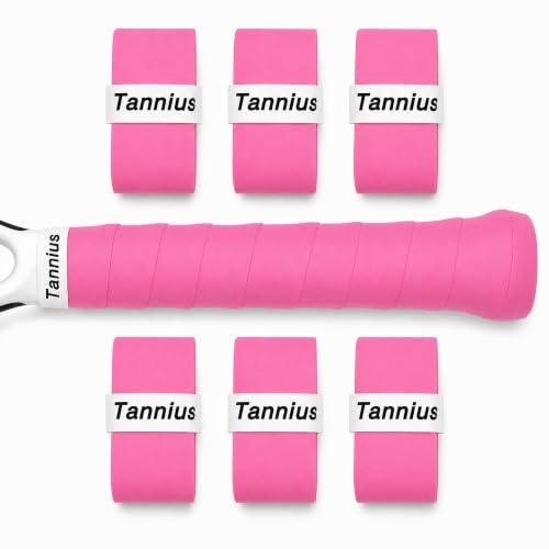 Pink Tennis Racket Overgrip 6-Pack Tacky, Sweat-Absorbing, Non-Slip Grip Tape for Tennis & More