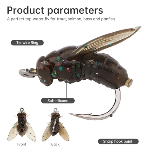 20pcs Fly Fishing Flies Kit - Hand-Tied Trout, Bass & Salmon Lures