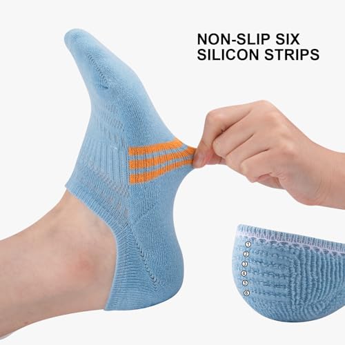 No Show Socks for Women - Athletic Cushioned Cotton, 6 Pairs - Multicolor