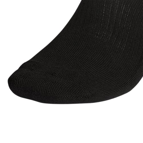 Men's Athletic Cushioned Quarter Socks - 6-Pack, Large - Black/Aluminum