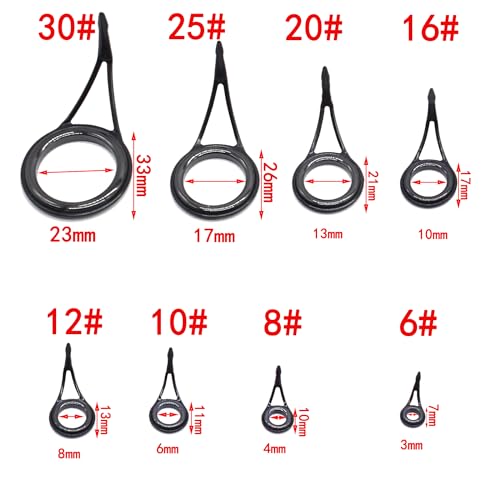 8-Piece Fishing Rod Guides Repair Kit with Ceramic Tips