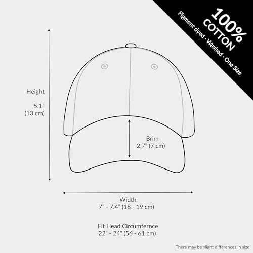 Black/Red 1 Size Cotton Pigment Dyed Dad Hat - Six Panel Cap for Men & Women