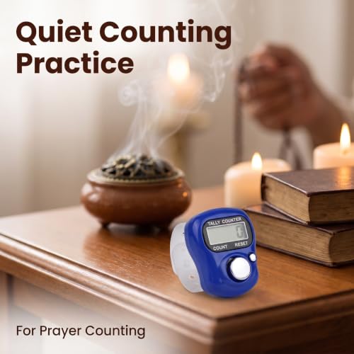 LED Digital Finger Counter - Handheld Tally Clicker with Ring - Blue