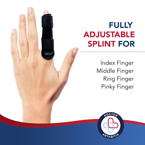 Finger Splint Kit for Trigger Finger Relief - Black, S/M