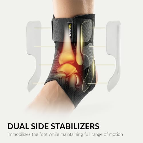Ankle Brace for Pain Relief & Enhanced Stability - Adjustable Support for Sprains & Tendonitis (Black)