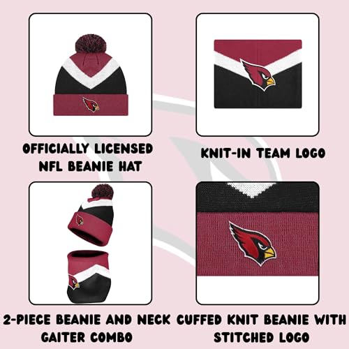 NFL Team Color Neck Warmer Gaiter & Beanie Hat Set - Unisex