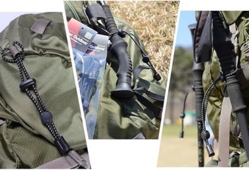4-Pack Adjustable Hiking Pole Bungee Straps - Black