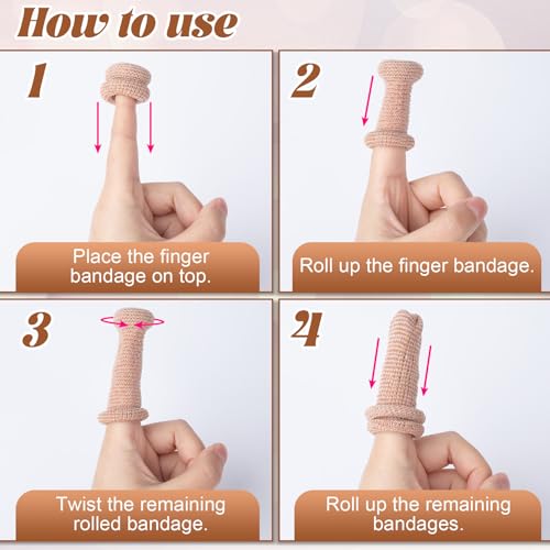 15pcs Cotton Finger Cots - Skin Tone Elastic Finger Sleeves