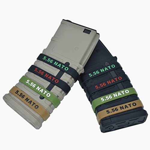 12 Pack 5.56 NATO Magazine Marking Bands - Army Green & White