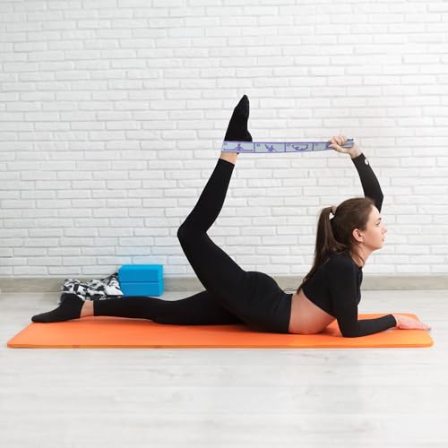 Elastic Yoga Stretch Band with 10 Loops - Purple