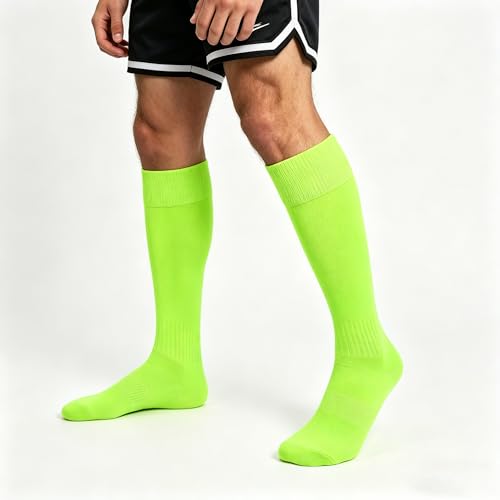 Knee High Socks for Men & Women - Soft Long Tube - Medium-Large Green