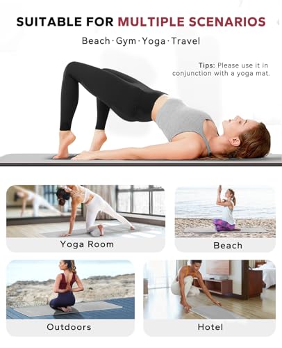 Non-Slip Yoga Mat Towel with Grip Dots - 72" x 24" - Grey
