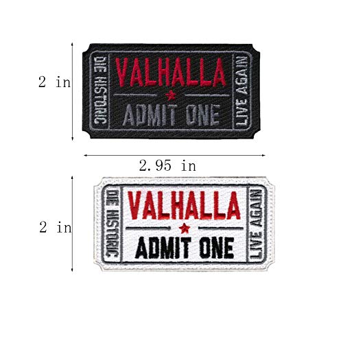Ticket to Valhalla Tactical Morale Patch - Iron on Black & Pink