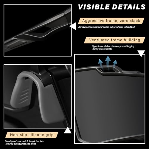 Polarized Sport Sunglasses for Men - UV Protection Cycling & Fishing