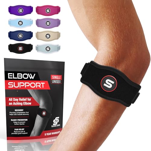 Tennis Elbow Brace for Men & Women - Adjustable Support Strap for Relief