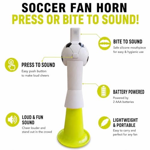 Electric Cheer Horn - Hands-Free Soccer Noise Maker - Yellow