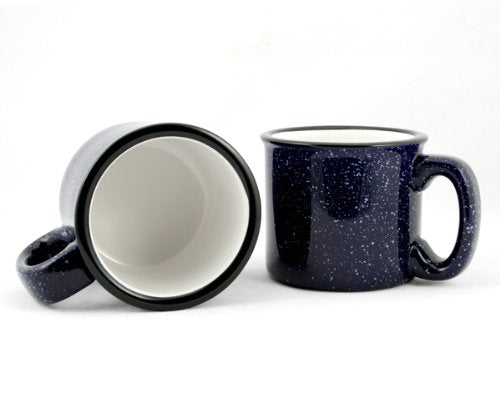 Ceramic Campfire Mug 15oz Cobalt Blue Set of 4 - Durable, Insulated Coffee Cups
