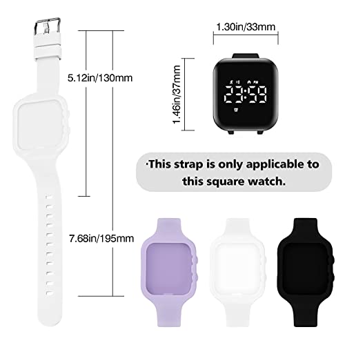 Kids Fitness Tracker Watch - Silicone Bands - A-BD-White
