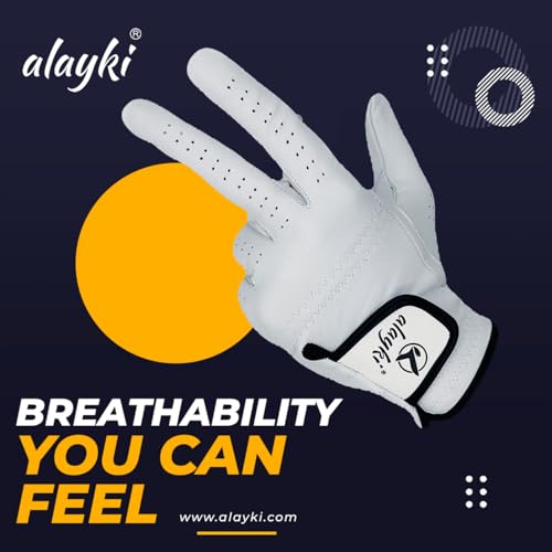 Premium Golf Glove - 100% Natural Sheep Leather - Left Hand Large