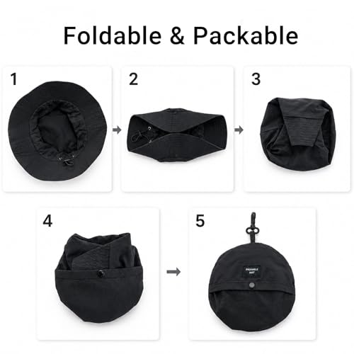 Packable Sun Bucket Hat for Men & Women - UV Protection & Waterproof