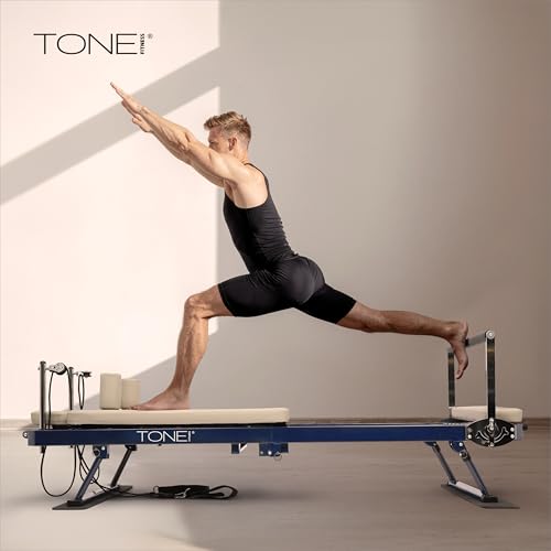 Foldable Pilates Reformer - Portable Home Workout Equipment with Adjustable Resistance Bands
