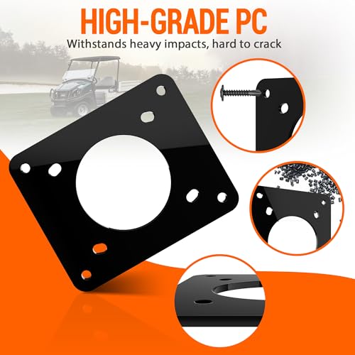 Golf Cart Charging Port Adapter for EZGO TXT - 4-Hole Polycarbonate Plate
