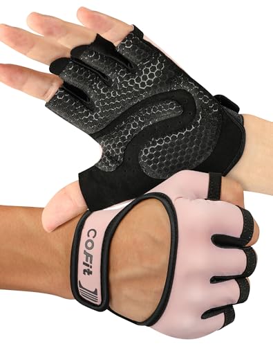 Breathable Workout Gloves - Antislip Weight Lifting Gloves, Pink Backless, Medium