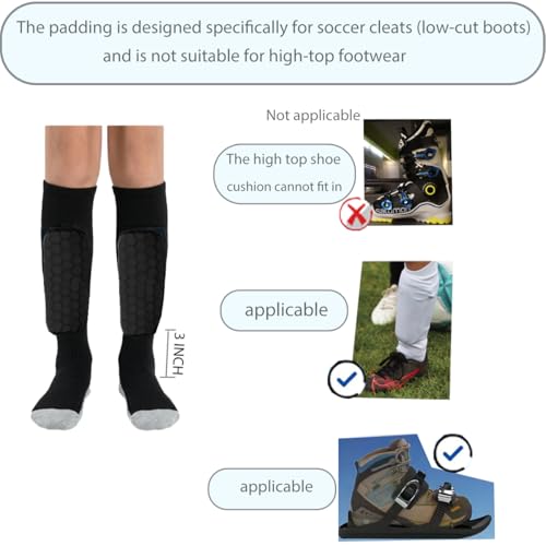 CMRCOYO Youth Soccer Shin Guards with Built-in Non-Slip Socks Black Medium