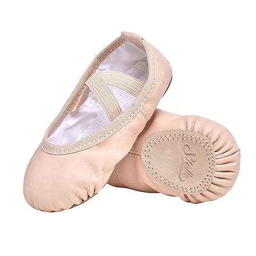 Soft Leather Ballet Shoes for Girls & Boys - Split Sole Dance Slippers