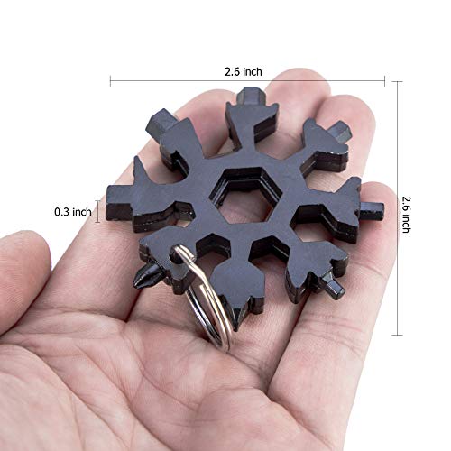 18-in-1 Snowflake Multitool - Portable Stainless Steel Pocket Tool - Black