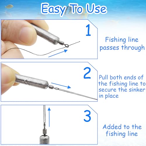 Fishing Weights Sinkers Kit - 25pcs Assorted Drop Shot Weights