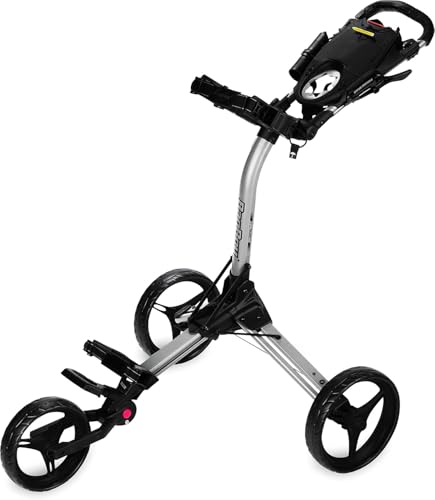 Compact 3 Golf Push Cart - Silver/Black
