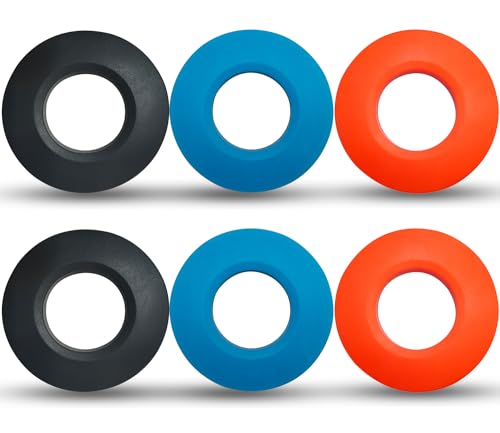 Kayak Paddle Drip Rings - 4Pcs Rubber Paddle Accessories - Black, Blue, Orange