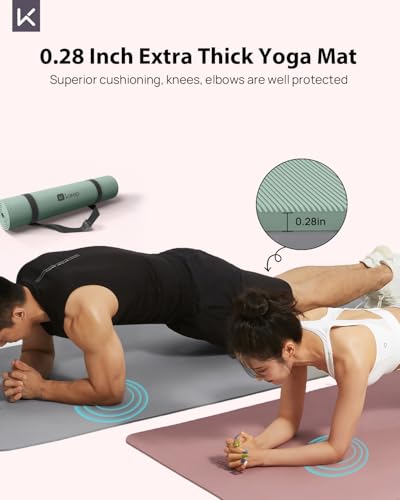 Extra Wide Yoga Mat - 7mm Thick, 72" x 32" - Pale Green