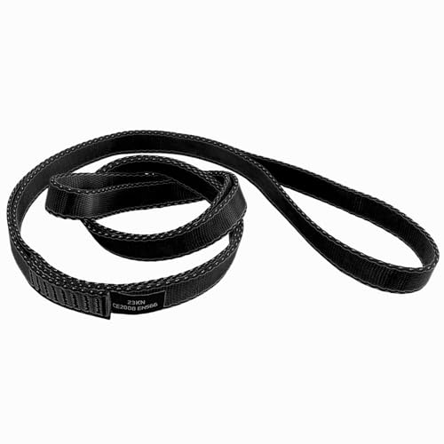 18MM Nylon Climbing Slings - 23kN Strong Webbing Strap - 60cm Black