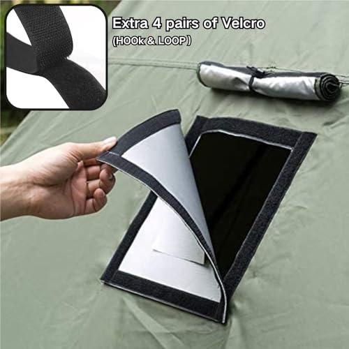 SoloWilder 9.4 x 9.4 Inch DIY Hot Tent Stove Jack with Rain Flap - Fireproof Camping Accessory