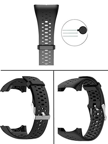 Silicone Watch Strap for M400 and M430 GPS Running Watches - Sport Black