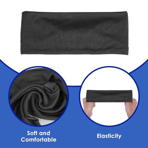 Kids Sports Headbands - 3 Pcs Elastic Sweatbands - Black, White, Grey