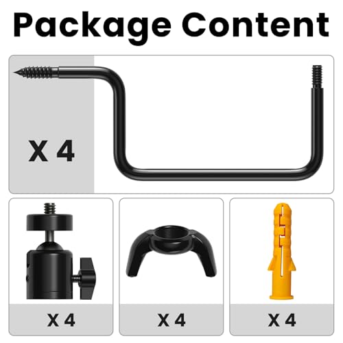 ORIPIK 4 Pack Trail Camera Tree Mount - 360° Adjustable Game Camera Holder with 1/4 Inch Screw, Easy Installation, Compact & Durable