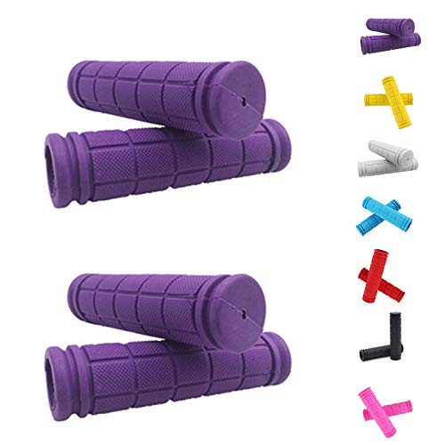 Non-Slip Rubber Bicycle Handlebar Grips - Purple