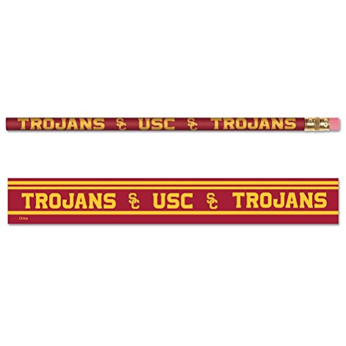USC Trojans Wooden Pencils - 6-Pack with Team Logo Erasers