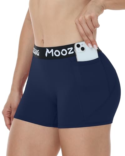 Women's Compression Biker Shorts with Pockets - 3" Navy